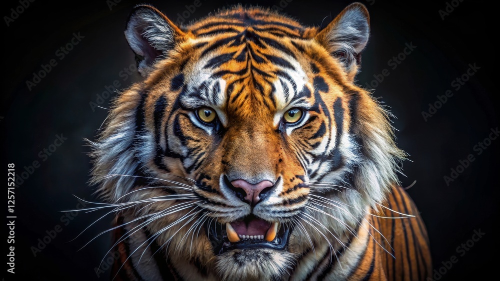 Fototapeta premium Majestic Tiger Displaying Intensity and Power in Natural Habitat