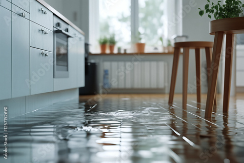 Kitchen flood damage