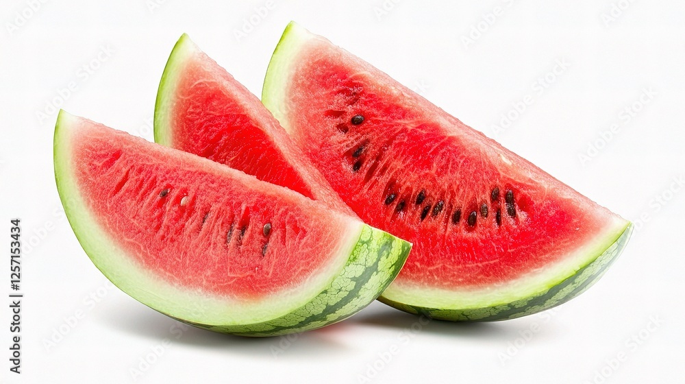 Juicy Watermelon Slices Isolated on White Background for Freshness Juicy Watermelon Slices Isolated on White Background for Freshness