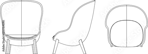 silhouette vector sketch illustration of modern lounge chair detail design for home terrace 