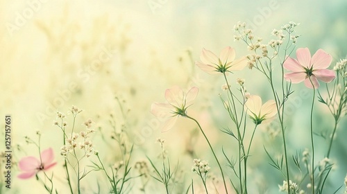 Spring Floral Background with Ample Space for Text and Design Elements