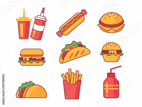 fast food icon illustration