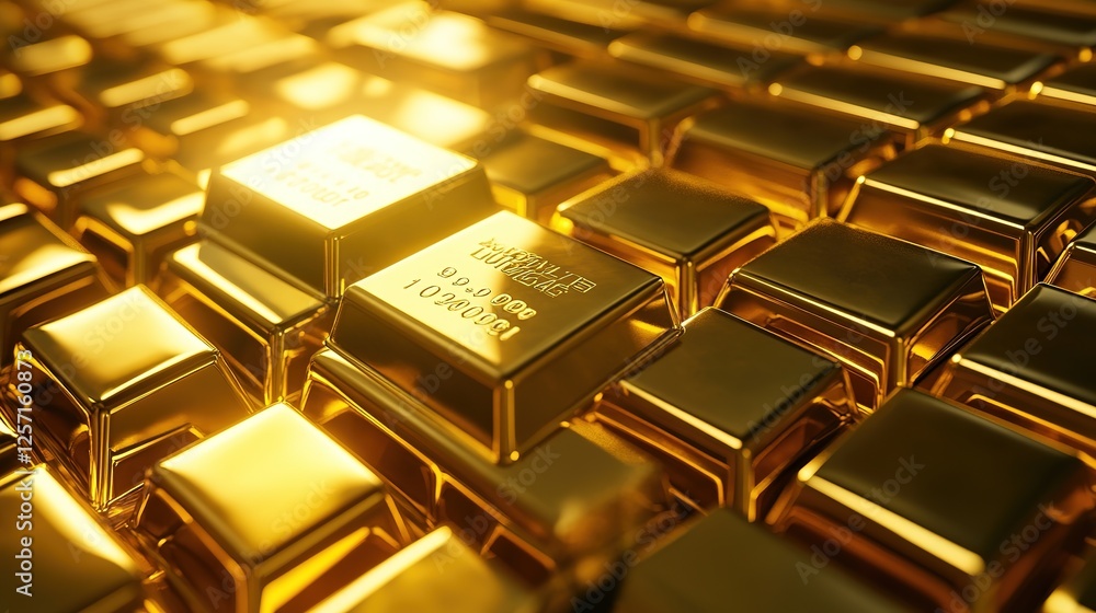 Fototapeta premium Wealth, Gold Future Price, Finance, Stock, Money Investment Analysis on 3D Growth Financial Background