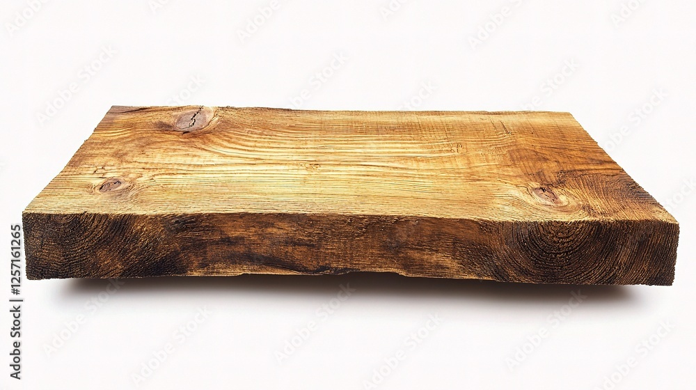 Natural Wooden Plank with Unique Grain and Textural Details Isolated Natural Wooden Plank with Unique Grain and Textural Details Isolated