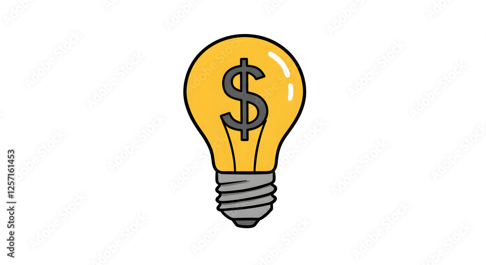 Dollar Symbol in a Lightbulb - Financial Idea and Business Concept Dollar Symbol in a Lightbulb - Financial Idea and Business Concept