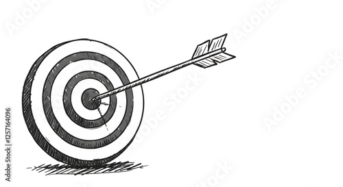 Arrow hitting the target bullseye illustration for success and achievement