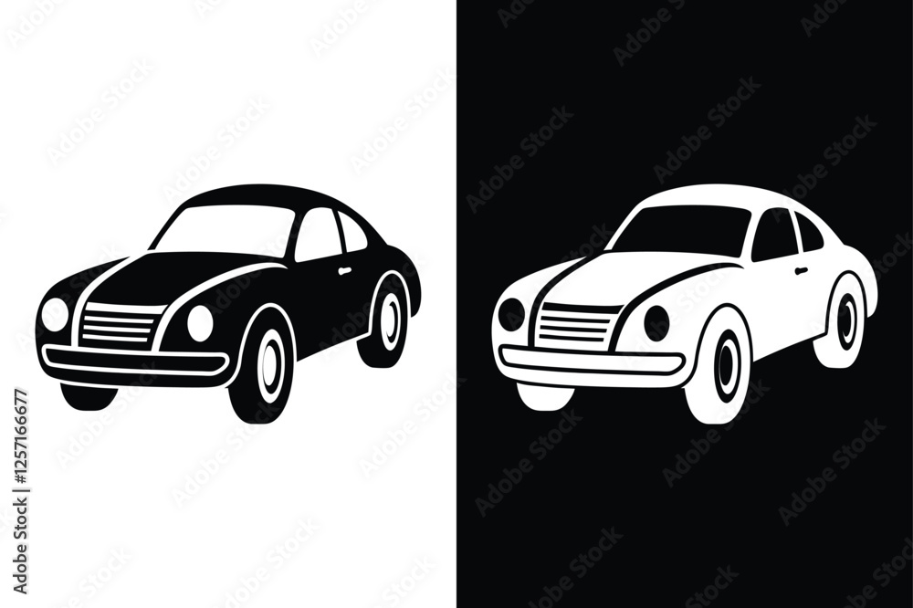 Fototapeta premium Minimalist Car Silhouette. Side View Vehicle Icon