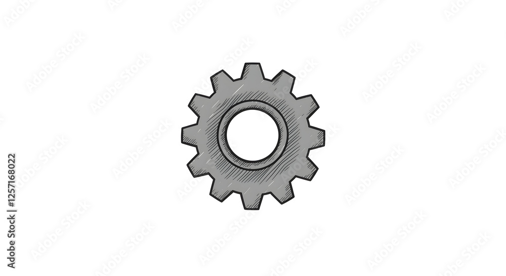 Gear Wheel Illustration on White Background for Mechanical and Technical Projects Gear Wheel Illustration on White Background for Mechanical and Technical Projects