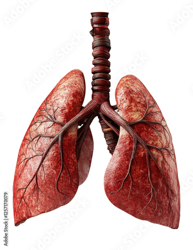 Human Lungs Anatomy 3D Model.