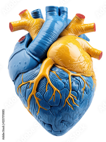 Blue and Yellow Anatomical Heart.