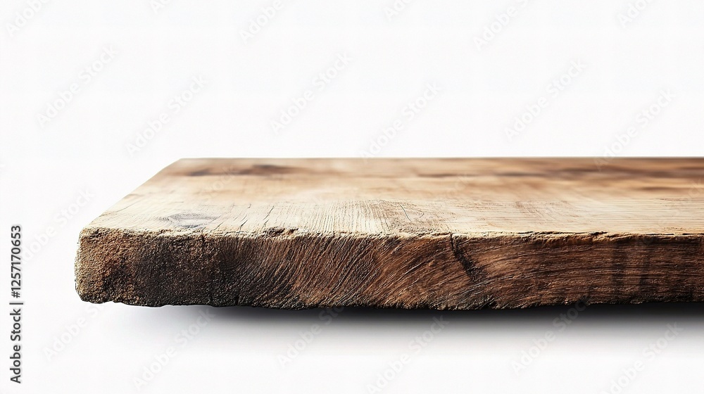 Isolated Wooden Plank with Natural Grain and Texture on White Background Isolated Wooden Plank with Natural Grain and Texture on White Background