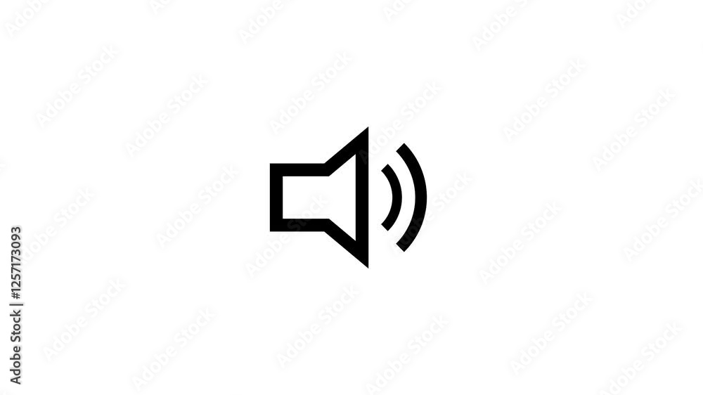 speaker icon animation, Animation of speaker volume on white background. speaker icon animation, Animation of speaker volume on white background.