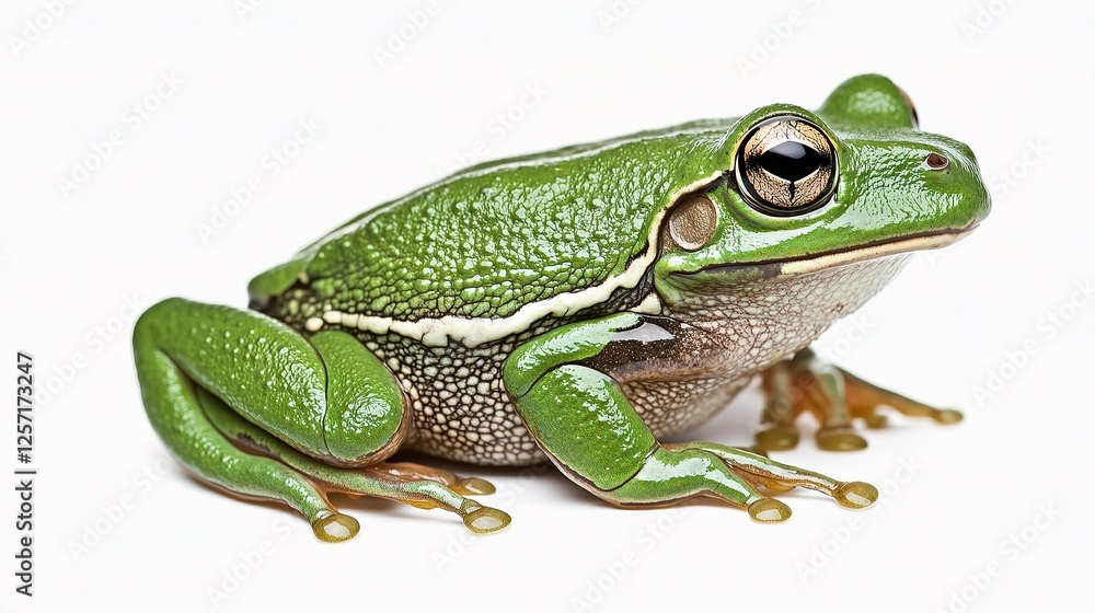 Vibrant Side View of European Tree Frog Hyla Arborea in Nature Vibrant Side View of European Tree Frog Hyla Arborea in Nature