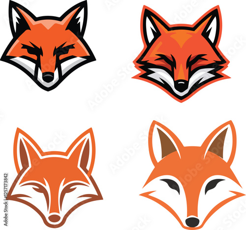 set of red fox