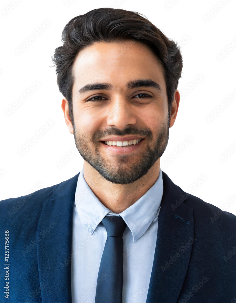 Portrait of only one Man. White Background. Portrait of only one Man. White Background.