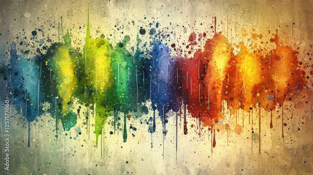 Fototapeta premium Colorful paint splatter background; abstract art; website design