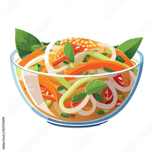 Som Tam Salad in Glass healthy vegetarian thai food