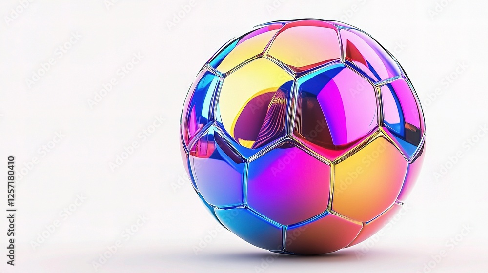 Naklejka premium Vibrant 3D Soccer Ball Isolated on White Background for Sports Art