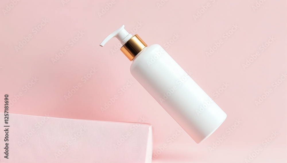 white pump bottle with a gold cap white pump bottle with a gold cap