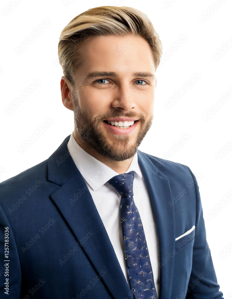 Portrait of only one Man. White Background. Portrait of only one Man. White Background.