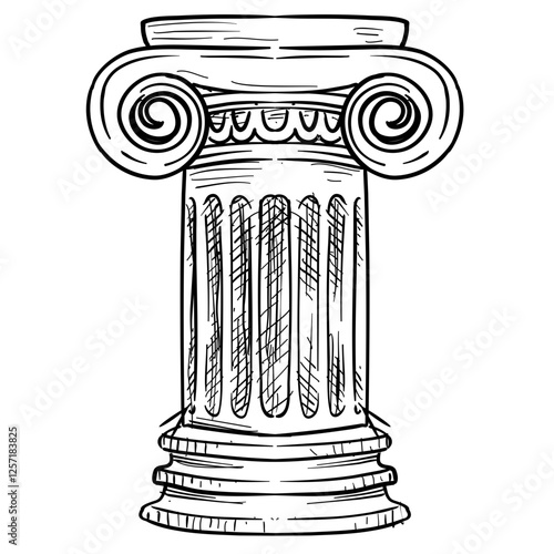 greek and roman columns handdrawn illustration