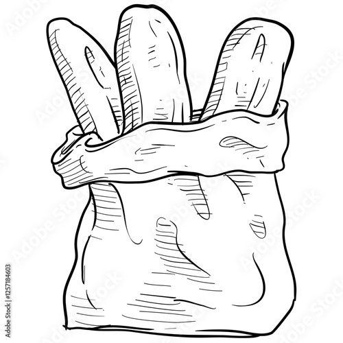 baguette handdrawn illustration