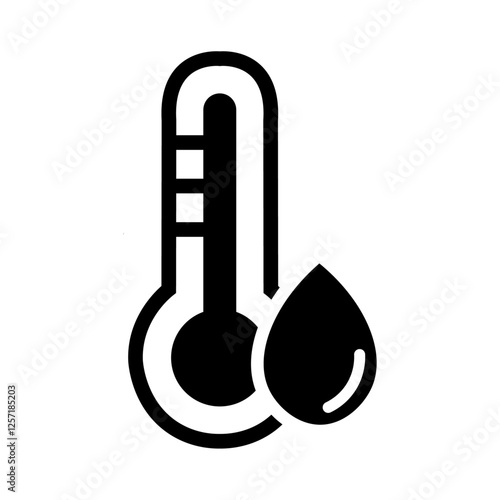 Relative humidity sign cutout silhouette icon vector image