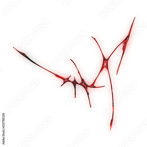 3d y2k red chrome neotribal element