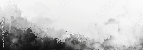 Abstract Monochrome Art.  Dynamic Ink And Brushstrokes Create A Moody, Textured Background.  Great For Adding Depth To Your Design Project.