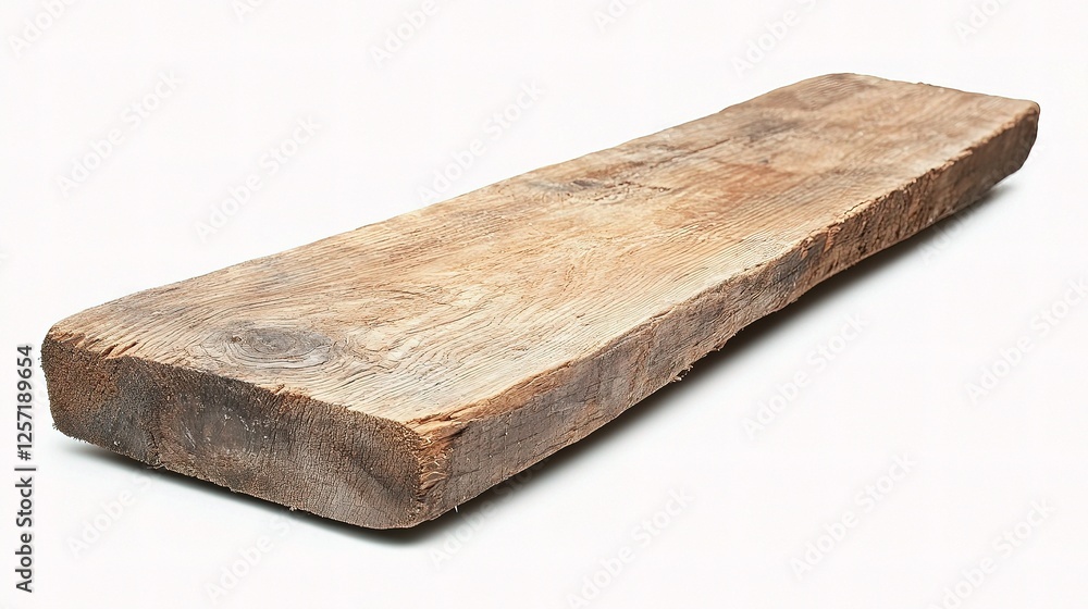 Natural Wooden Plank with Unique Grain and Texture Isolated View Natural Wooden Plank with Unique Grain and Texture Isolated View
