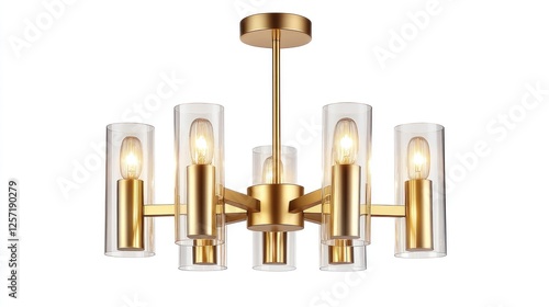 Modern Gold Chandelier, Interior Lighting Design, Home Decor, Potential Use Home staging, online store photo