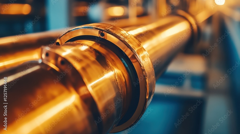 Obraz premium Polished copper pipe's clean design highlights its importance in infrastructure