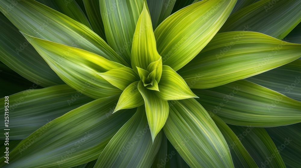 Close up of a vibrant green dracaena plant rosette Close up of a vibrant green dracaena plant rosette