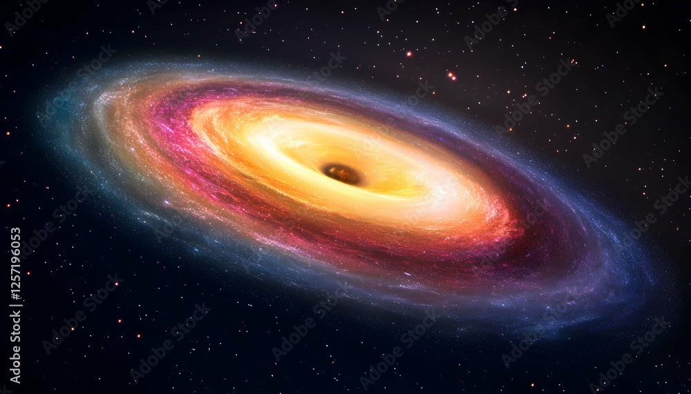 Fototapeta premium Illustration - Cosmic Whirlpool Galaxy, Stars, Nebula, Space, Astronomy