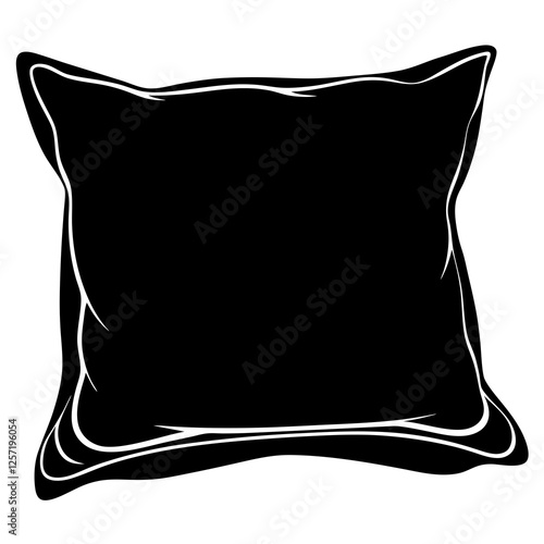 Pillow silhouette white background