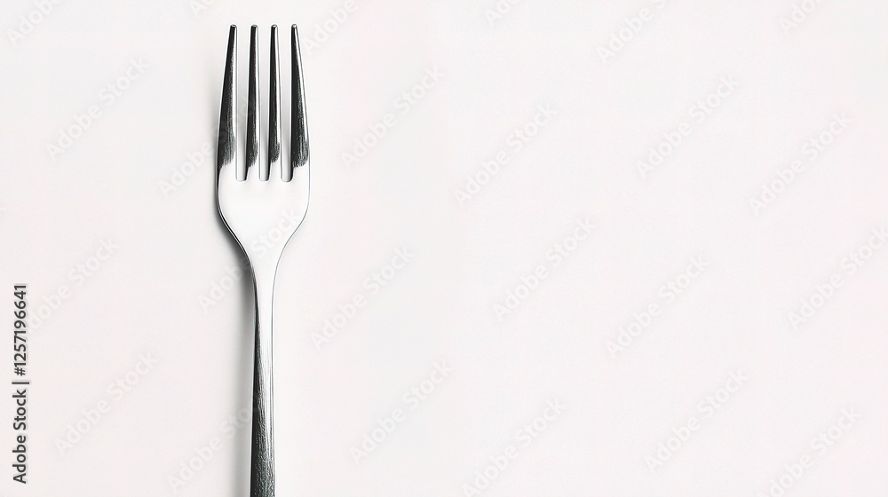Highly Detailed Silver Fork Isolated on White Background Highly Detailed Silver Fork Isolated on White Background
