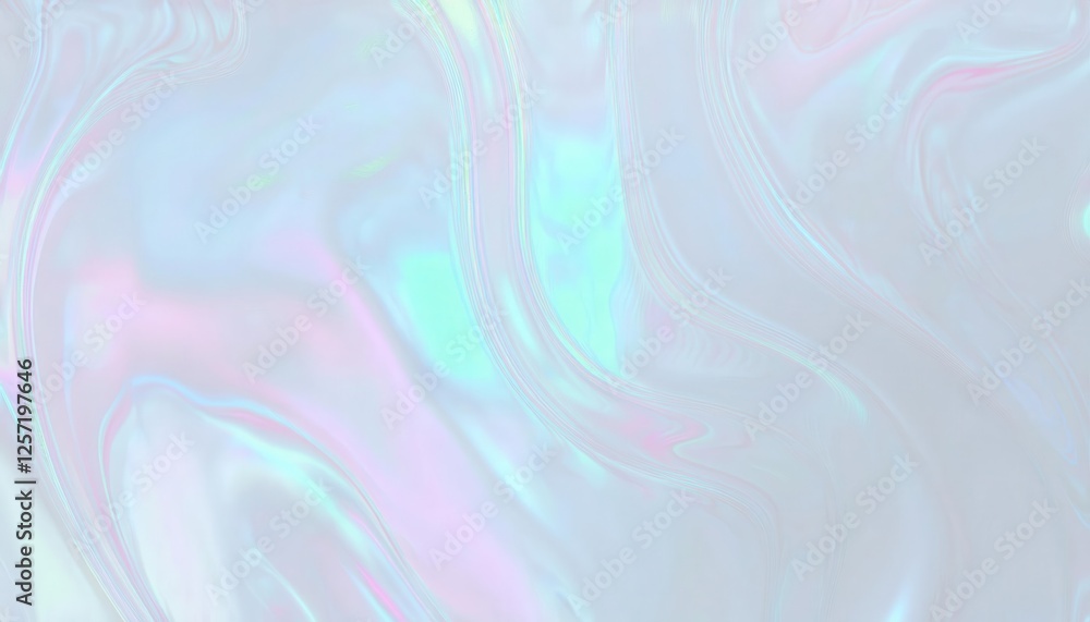 Obraz premium soft iridescent pastel holographic swirl texture for digital design, background, and dreamy aesthetic visuals