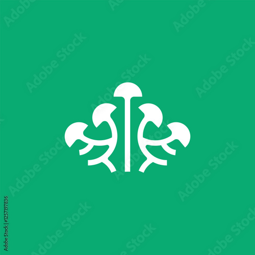 Green Mushroom Fungus Pack, Suplement Health Logo Design Vector