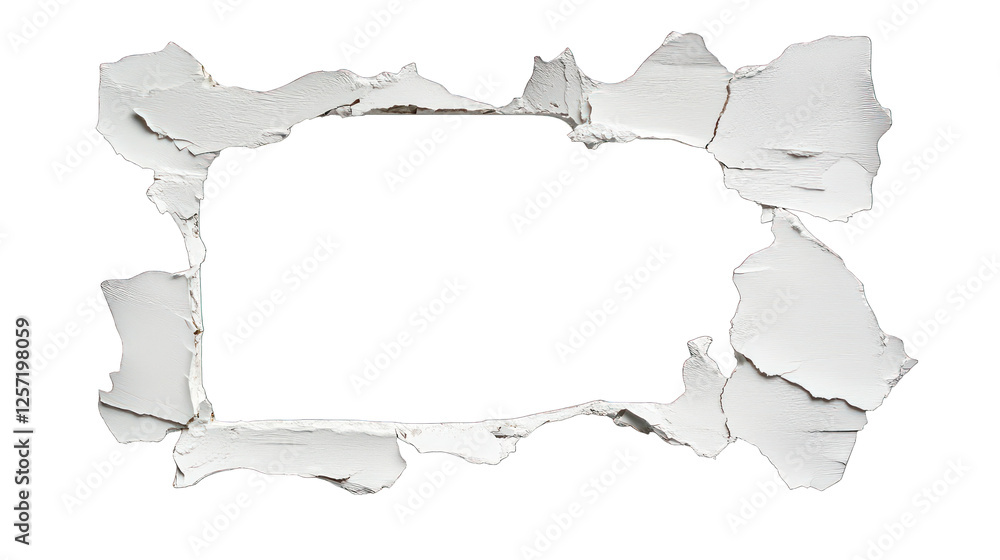 Fototapeta premium broke wall frame isolated on white background