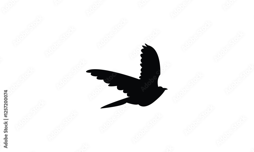 African citril bird Silhouette Design And Vector Illustration. African citril bird Silhouette Design And Vector Illustration.