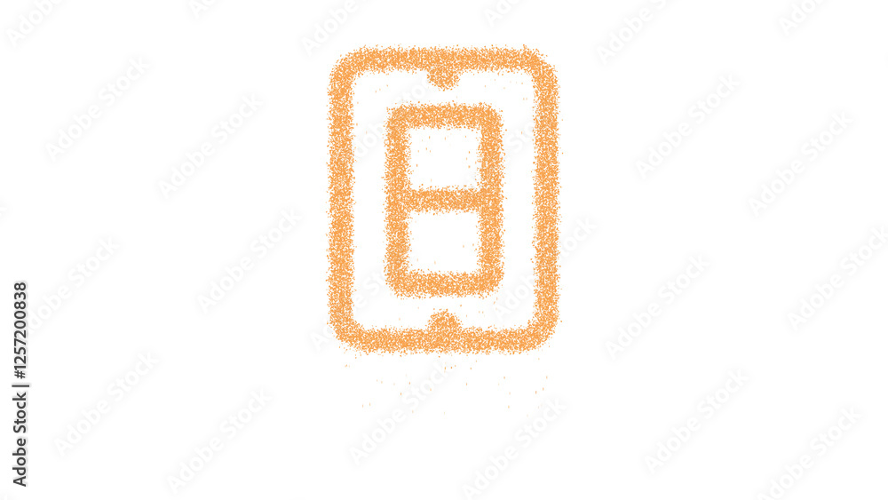 Icon light switch is made of yellow grains of sand. Some grains of sand fall down. Transparent background. Black Icon light switch is made of yellow grains of sand. Some grains of sand fall down. Transparent background. Black