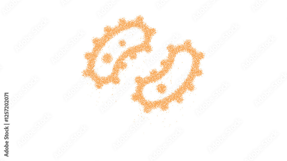 Icon bacteria is made of yellow grains of sand. Some grains of sand fall down. Transparent background. Black Icon bacteria is made of yellow grains of sand. Some grains of sand fall down. Transparent background. Black