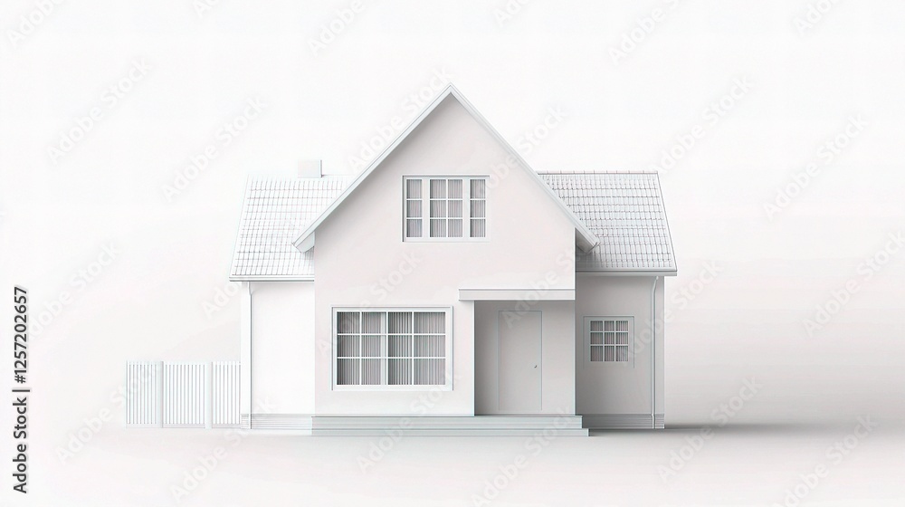 Modern White House Model with Clean Lines and Minimal Design Modern White House Model with Clean Lines and Minimal Design