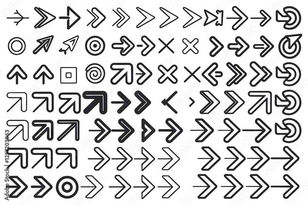 Diverse Arrow Set PNG – Straight, Curved, Dashed, Looped & Zigzag Arrows for UI & Infographics Diverse Arrow Set PNG – Straight, Curved, Dashed, Looped & Zigzag Arrows for UI & Infographics
