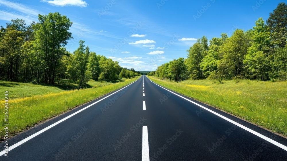 Asphalt road, summer, trees, journey, open road, landscape, travel, freedom, nature, background Asphalt road, summer, trees, journey, open road, landscape, travel, freedom, nature, background
