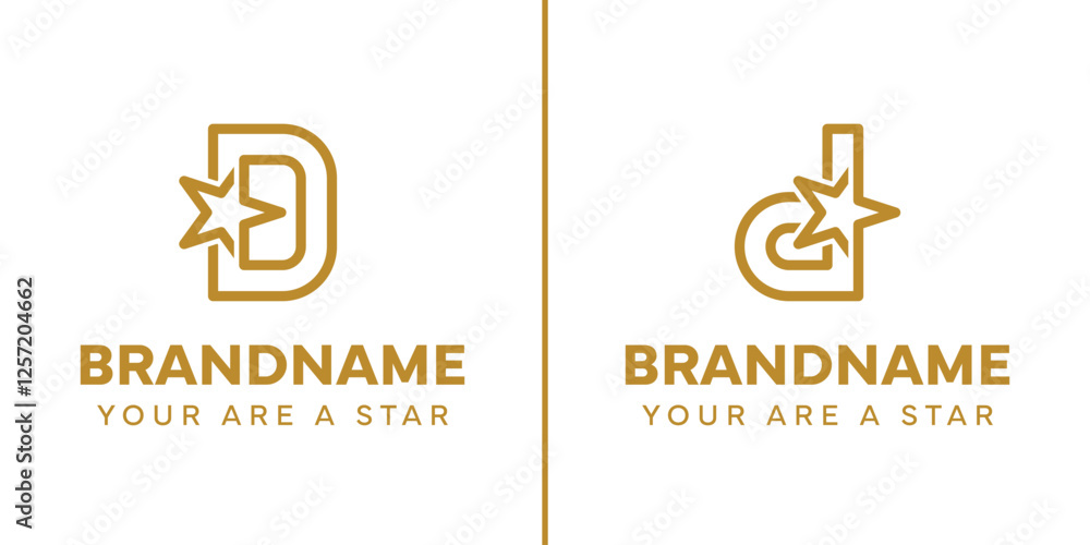 Letter D Star Logo Set, representing success, freedom and premium Letter D Star Logo Set, representing success, freedom and premium