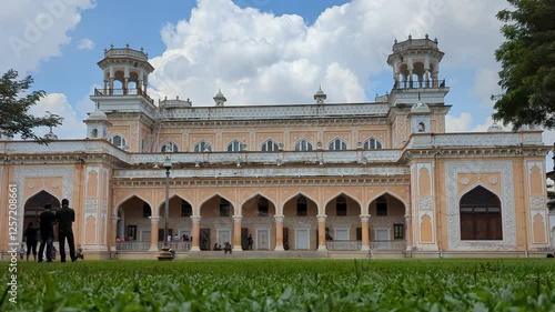 Hyderabad- 29 Sept, 2024: Timelapse of people around Chowmahalla Palace Museum photo