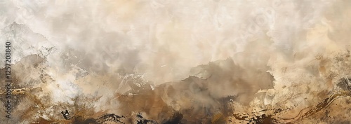 Elegant Earthy Abstract Background With Watercolor Textures And Gold Accents For Sophisticated Designs.