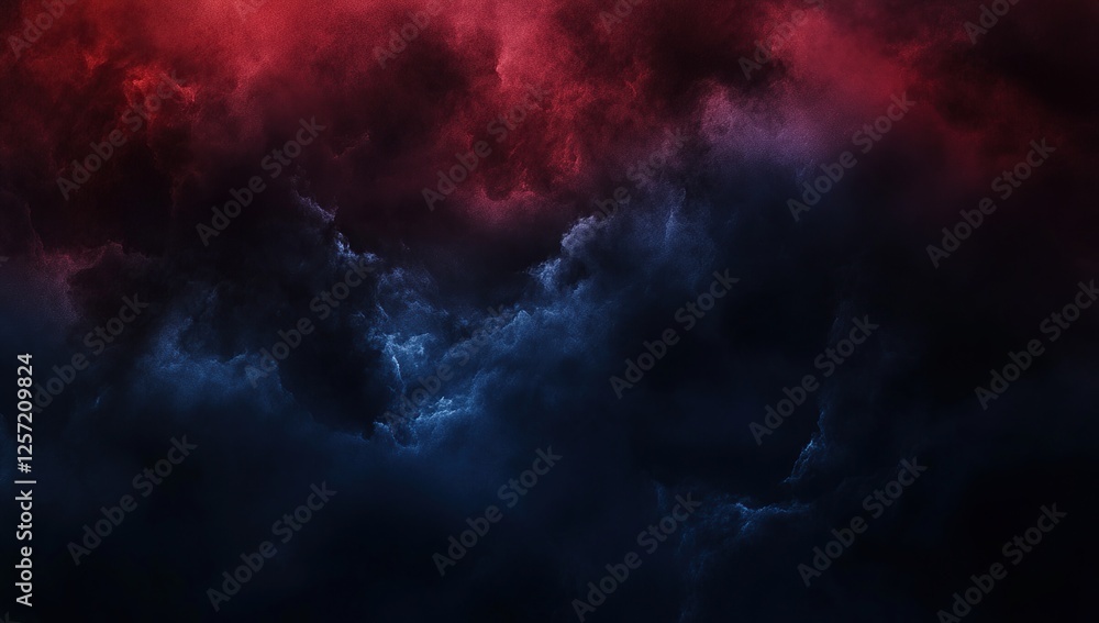 Red and Blue Nebula Cloudscape: Cosmic Dust and Gas Swirl Mysteriously in Deep Space Red and Blue Nebula Cloudscape: Cosmic Dust and Gas Swirl Mysteriously in Deep Space