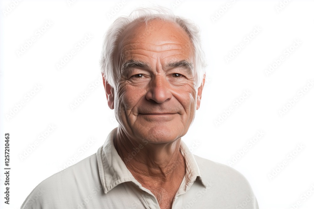 White older male (age 70-80) portrait, general normal looking male, white background White older male (age 70-80) portrait, general normal looking male, white background